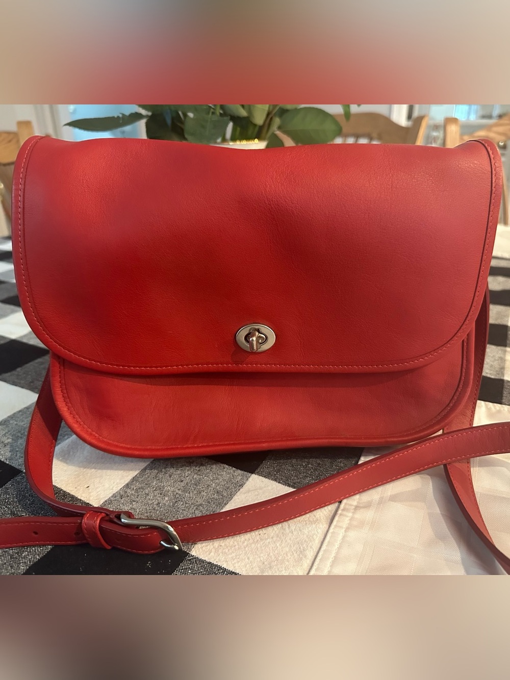 “Vintage” Coach Red Leather City Bag (style #9790)